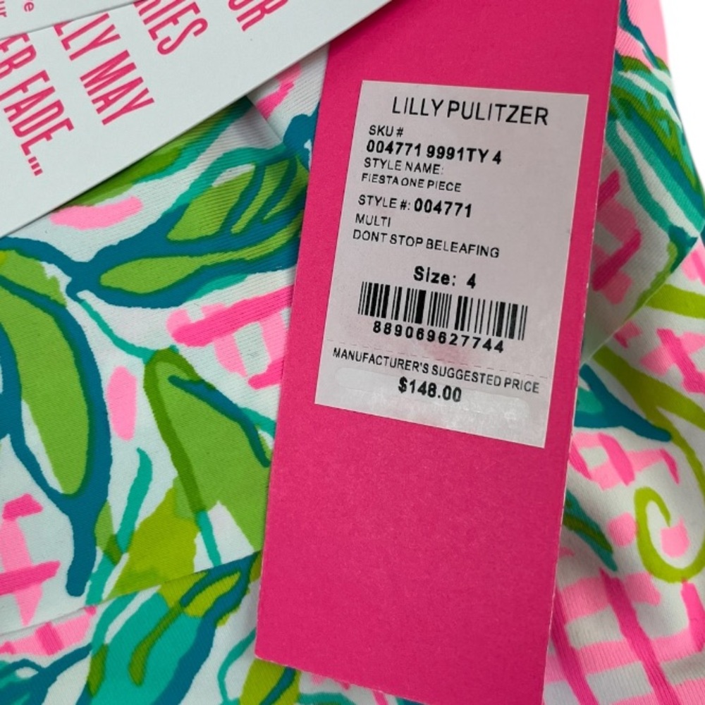 Lilly Pulitzer Bathing Suit Don't Stop Beleafing 4 NWT - Picture 4 of 8